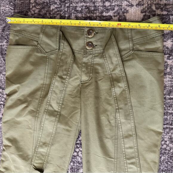 Nanette Lepore Vintage Women’s Size 4 Olive Army Green Belted Flared Pants - Picture 6 of 10